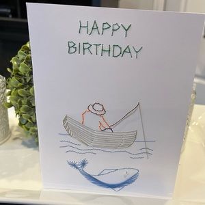 Hand embroidered birthday card